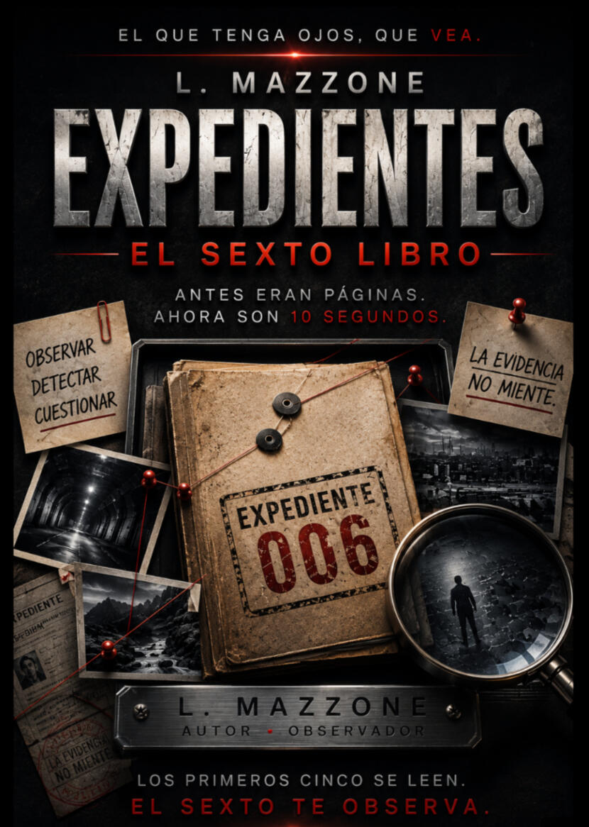Portada de Expedientes — El Sexto Libro, de L. Mazzone
